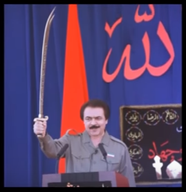 مسعود رجوی با شمشیر